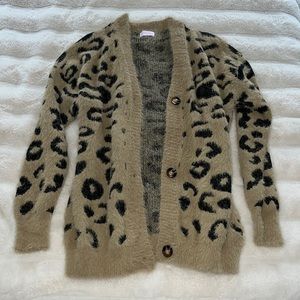 Pink Lily fuzzy cardigan